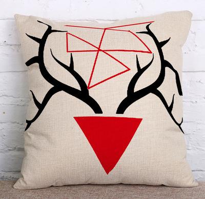 Christmas Deer Series Pattern Throw Pillow Cover With Short Plush Print Living Room Sofa Decoration Cushion Cover Pillow Covers