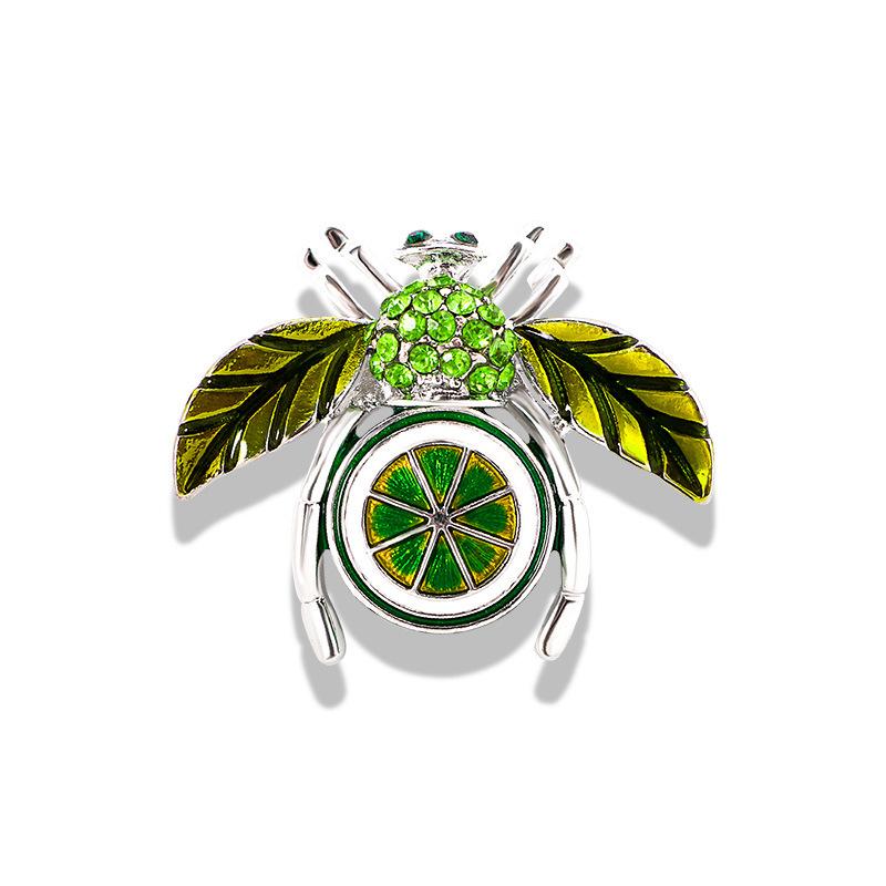 Rerto Bee Crystal Brooches For Women Enamel Rhinestone Animal Tassel Lapel Pins Men'S Suit Collar Pin Badge Accessories