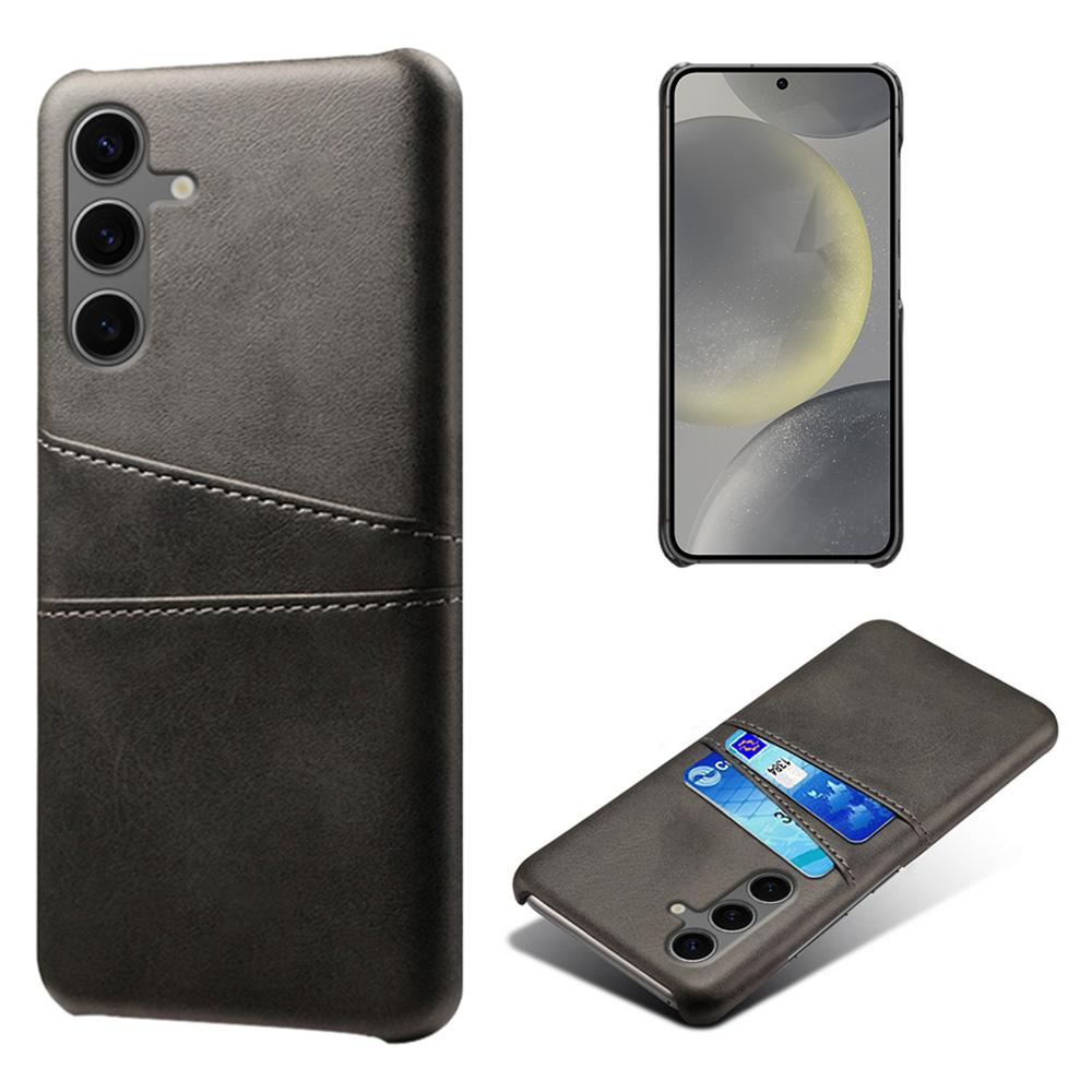 Für Samsung Galaxy S24 FE Hülle Duale Kartenfächer PU-Leder+Hartes PC Handyhülle
