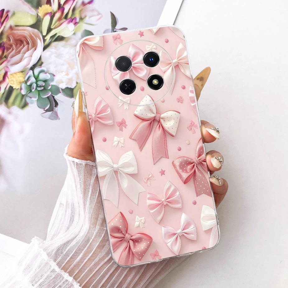 For Huawei Nova Y91 Case STG-LX1 STG-LX2 Stylish Bow Flowers Painted Cover Soft Silicone Case For Huawei Nova Y91 NovaY91 Fundas