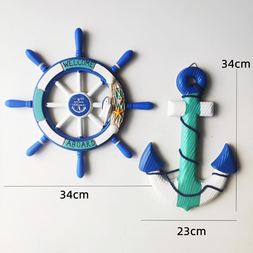 Creative Helmsman Anchor Wall Decoration Wooden Handicraft Set Wall Mounted Home Decor Items Ship Rudder Home Decoration