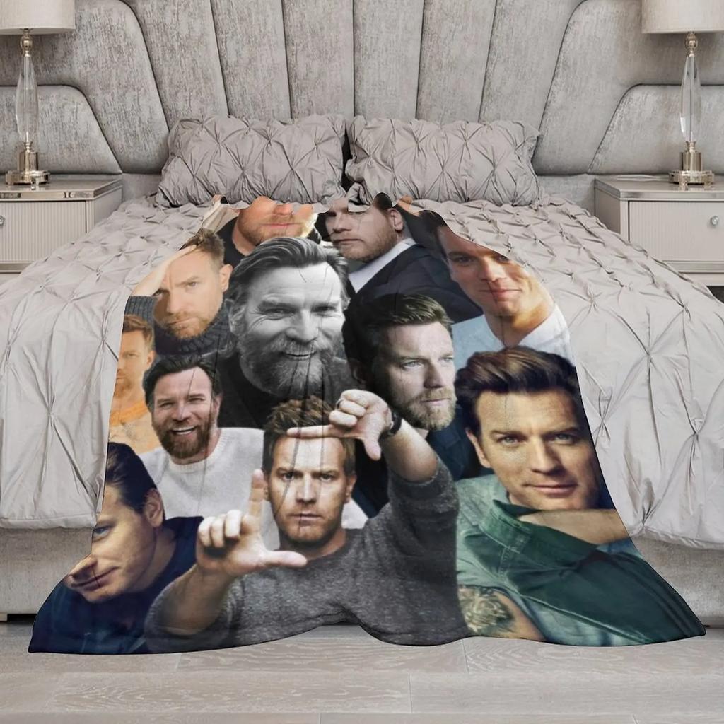 Ewan McGregor photo collage Throw Blanket Hair Blanket Decorative Throw Blanket Blankets Sofas Of Decoration