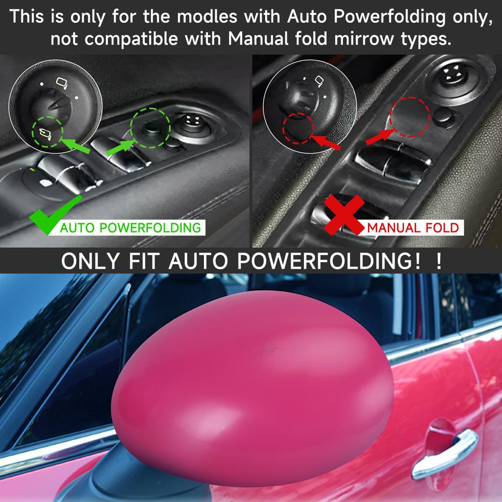 Mirror Covers for MINI Cooper R55 R56 R57 R58 R59 R60 R61 Power Fold Mirror