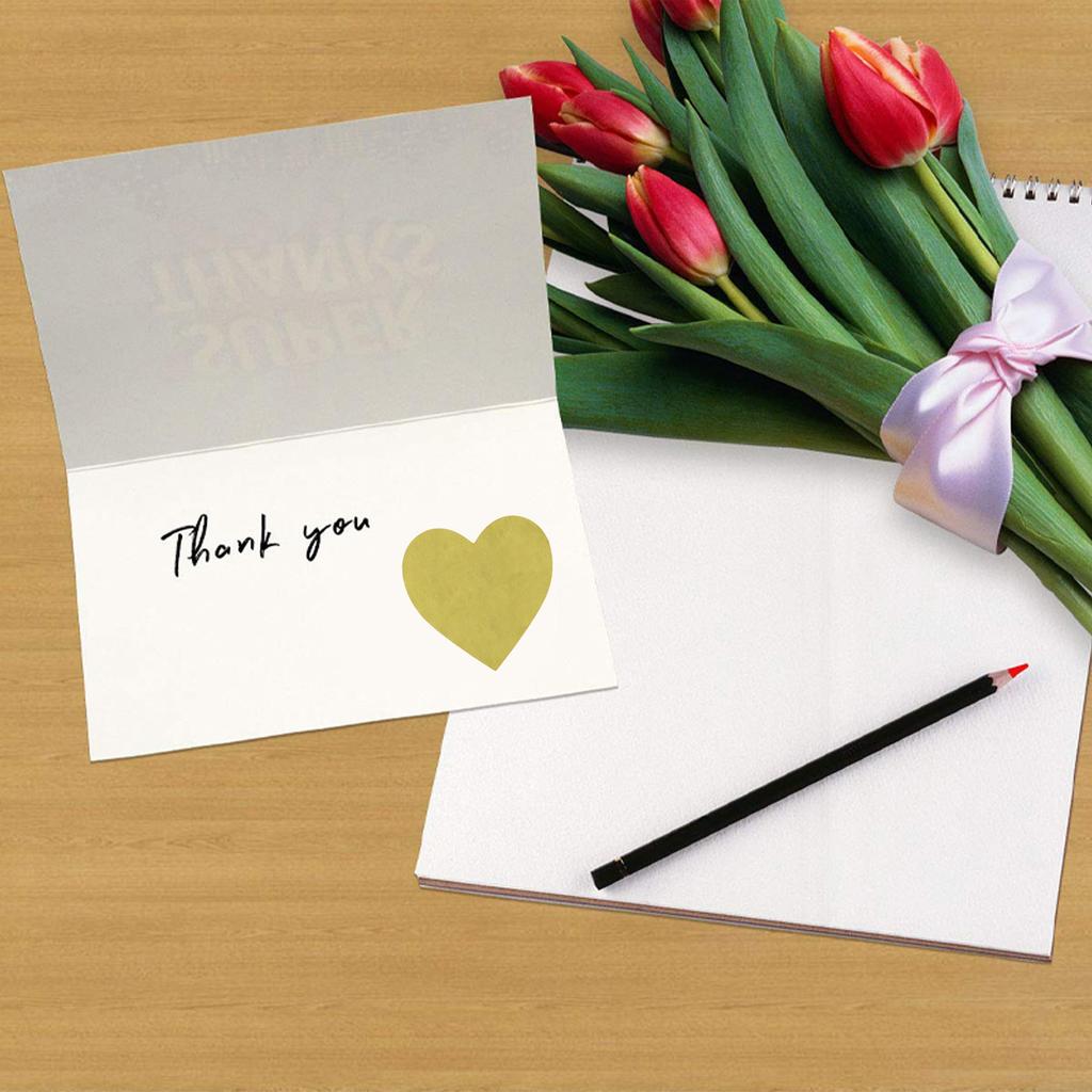 500pcs/roll Gold Heart Shaped Stickers Seal Labels Stickers Scrapbooking For Package And Wedding Decoration Stationery Sticker