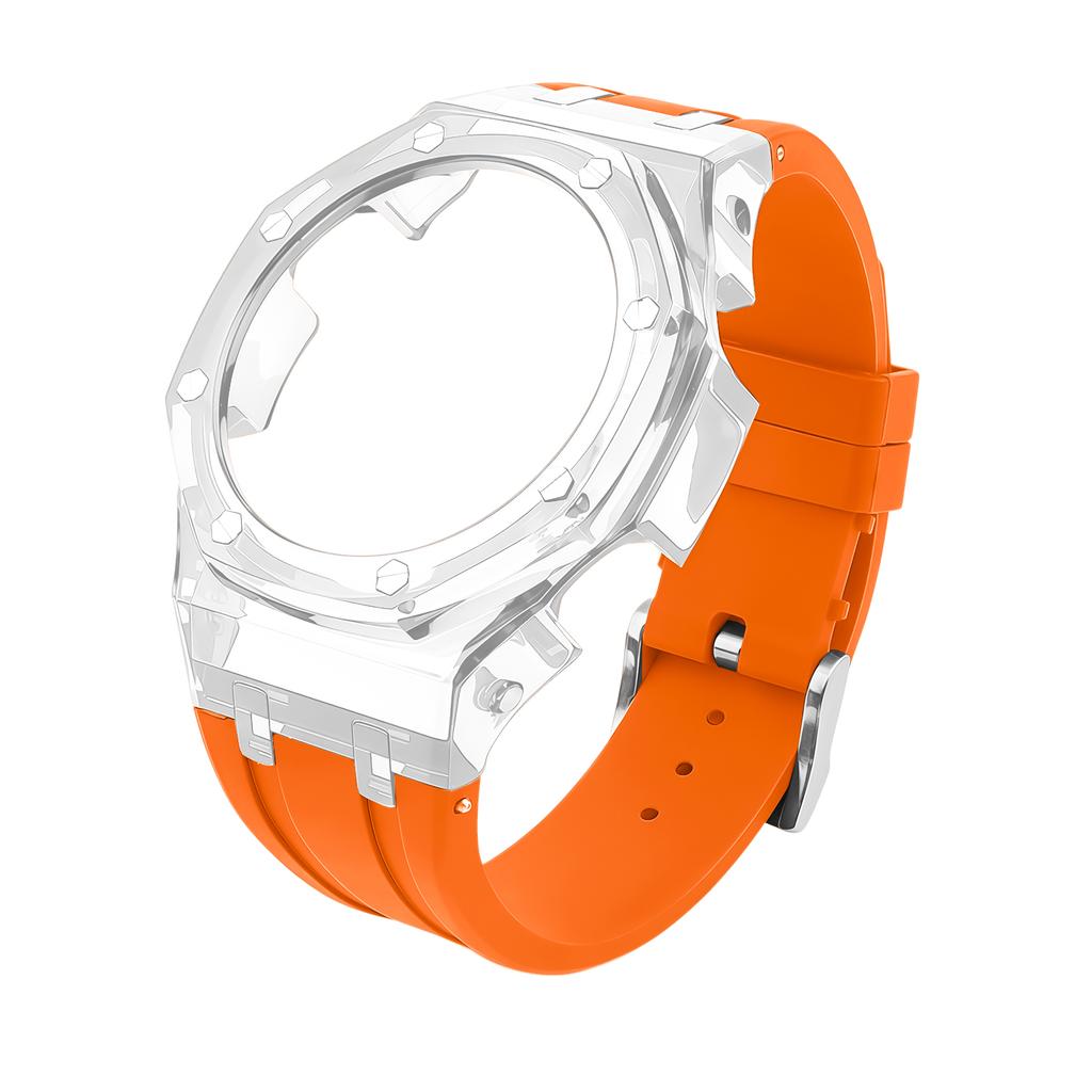 Für Casio GA2100 GA-B2100 Transparenter Lünettenrahmen Mod Kit - Strapazierfähiges Gummi Sportarmband Ersatzzubehör für GA2110 Uhren