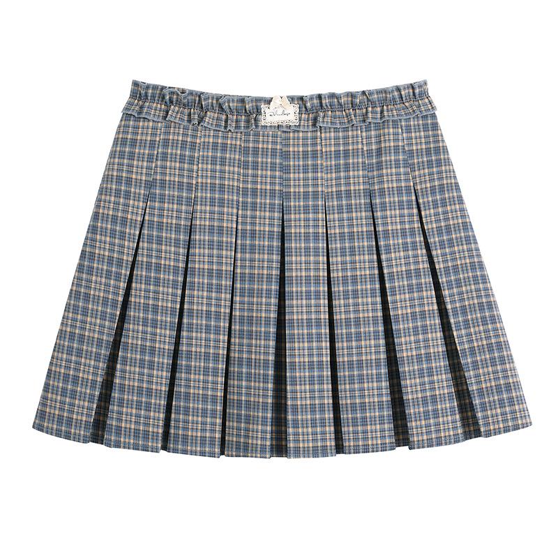 

Осенняя плиссированная миди-юбка в клетку - Большой размер, Высокая посадка, Приталенный дизайн 4XL (180-200 lbs recommended)