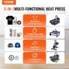 8 In 1 Heat Press Machine 15x15 In 30oz Tumbler Press T-Shirts Black+Blue