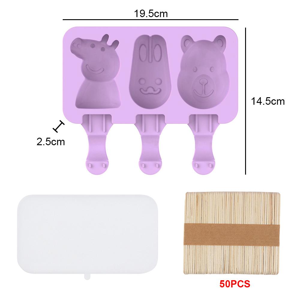 Silicone World 8/4/3 Hole Silicone Mold Silicone Ice Cream Mold Popsicle Molds DIY Ice Cream Mould Ice Pop Maker Mould Ice Tray