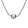Silver Plated Mesh Snake Chain Necklace with Frosted Ball Pendant for Women