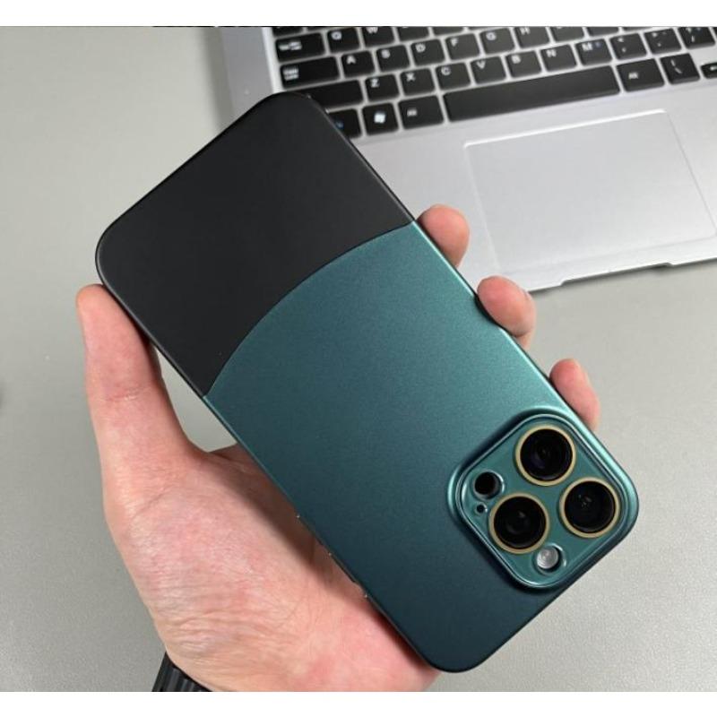 Geeignet für IPhone15, Oben und Unten gespleißte Zwei-in-Eins Handyhülle, Apple 14 Matte Hautgefühl, 13 Kristall Linsenschutz