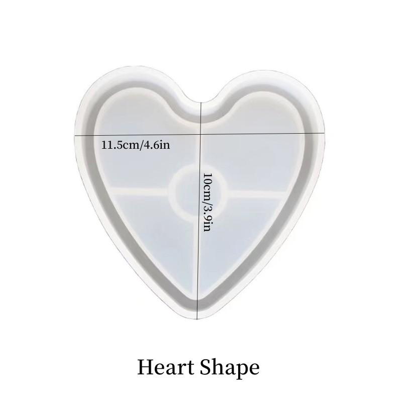 DIY Kristall Epoxidharz Untersetzer Form Kristall Quadratisch Rund Herz Sechseck Silikon Tablettform Heimdekoration Tassenmatte Padform