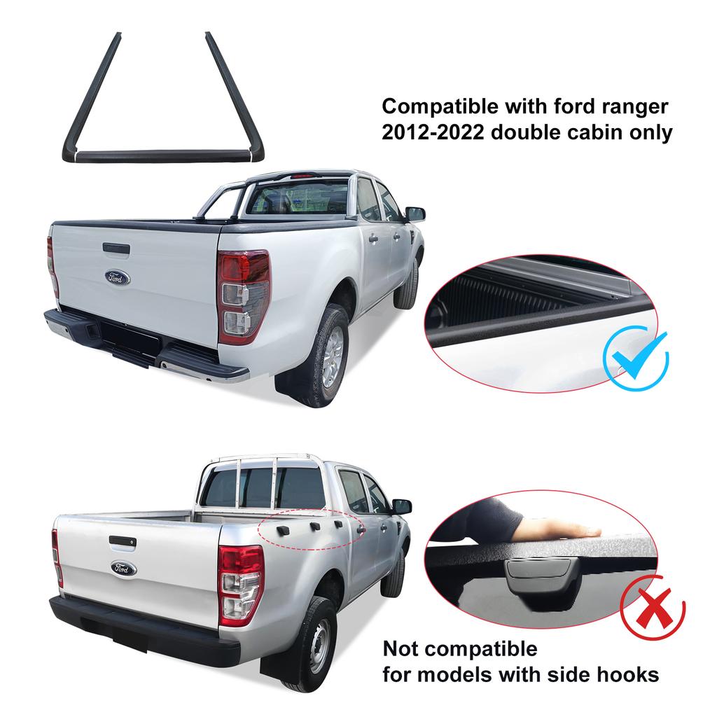 Tailgate Rail Guard Cap Protector Tail Gate Cover For Ford Ranger 2012-2025 XLT XLS Wildtrak Limited Sport 3pcs Rail Guard Cover