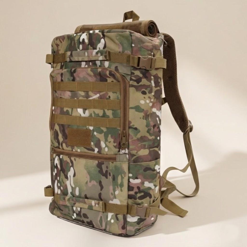 

50L Tactical Military Backpack Hiking Rucksack Outdoor Camping Daypack Trekking Bag for Travel and Adventure камуфляжний