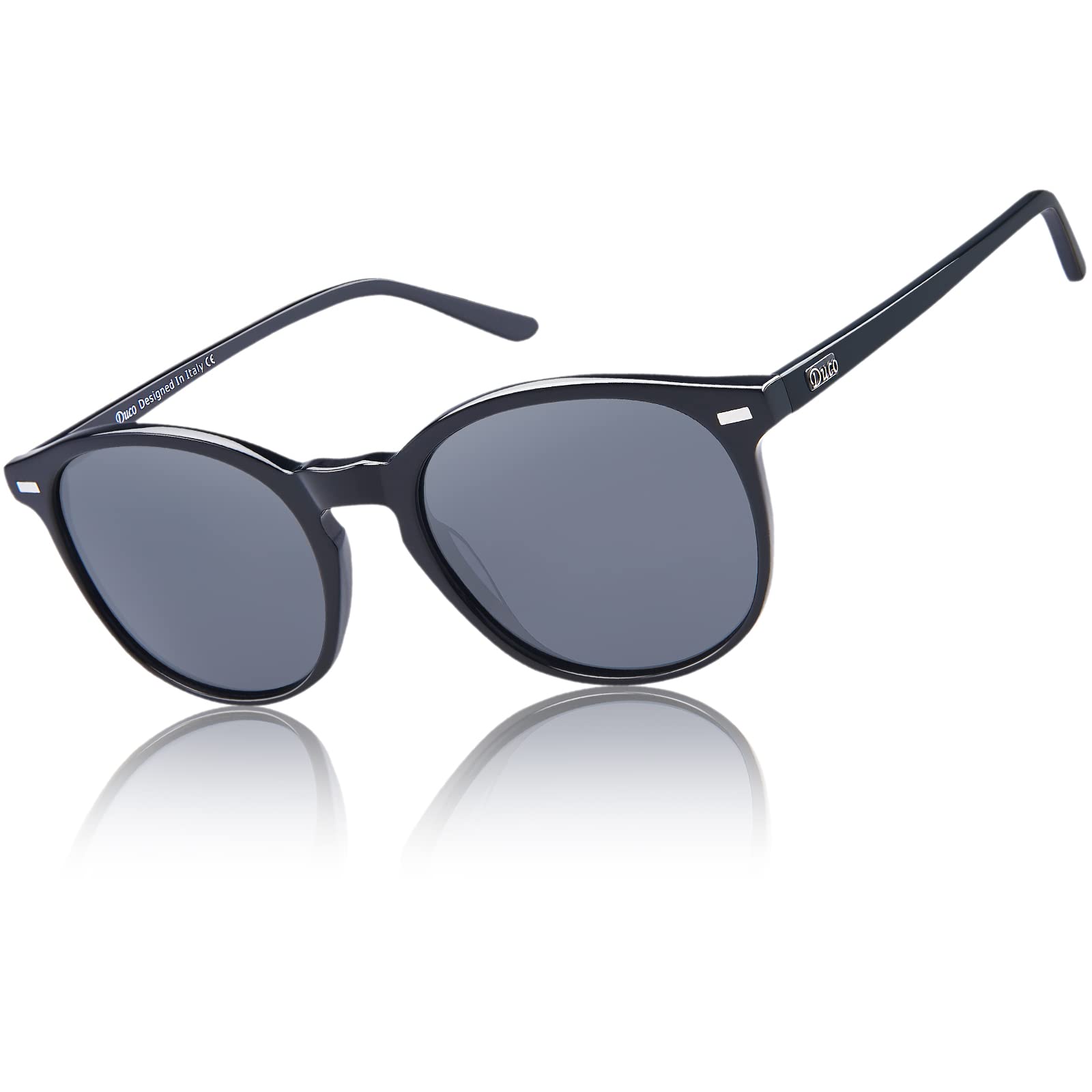 

DUCO UV Protection Round UV400 Polarized Fashionable UV Size 1230 Women s Sunglasses, Black, Protection, Lenses, Design, Protection, чорний