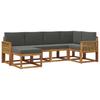 Outdoor Sofa Set 6 Pcs Natural and Anthracite Polyester