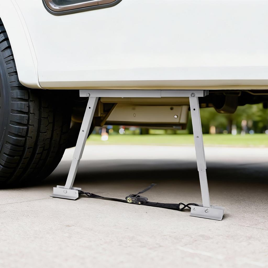 Estabilizador Universal para RV, Estabilizador de Parachoques para RV para Remolques, Autocaravanas, Fifth Wheel, Diseño Plegable Compacto para Fácil Almacenamiento, Altura Ajustable desde