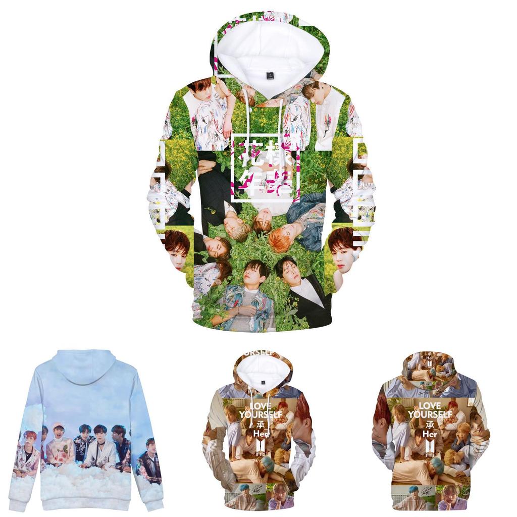 Premium Quality Bts Printed Sweatshirt Hoodie Featuring Face Yourself Design For Fans