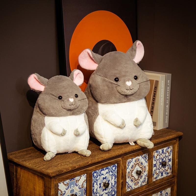 Cute Sitting Chinchilla Doll Plush Toy Stuffed Mouse Doll Girl Bed Sleeping Throw Pillow Children'S Doll