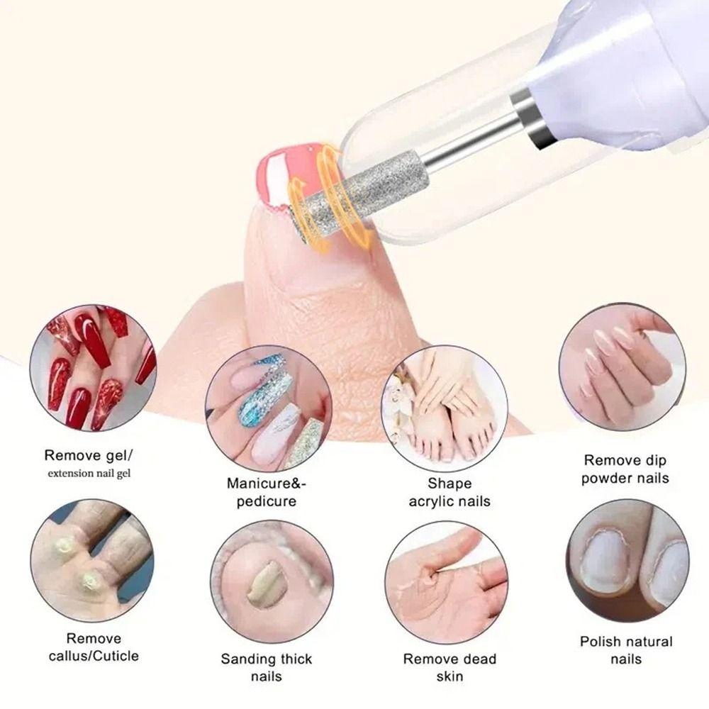 Rechargeable Electric Nail Polisher Handheld Wireless Nail Dryer Nail Sanding File Pedicure
