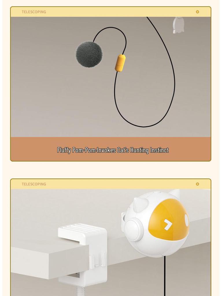 Smart Telescopic Electric Cat Teasing Toy with Integrated Lifting Ball