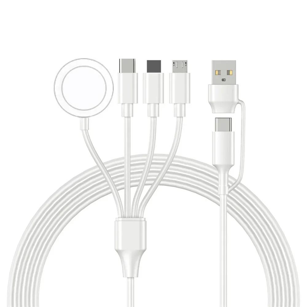 Cavo di Ricarica Multi Orologio 4 in 2 Per iPhone iWatch Caricabatterie Cavo di Ricarica Rapida Tipo-C USB Accessori di Alta Qualità per iPad Airpods