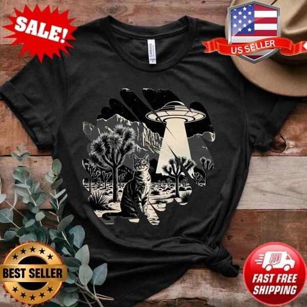 Vintage UFO Cowboy Cat Shirt, Retro T-Shirt, Retro 90s Western TShirt, Rodeo 3XL