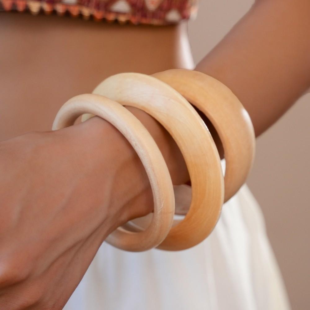Texture Wooden Bracelet Wide Geometric Bangles New Wooden Bangles  Gifts