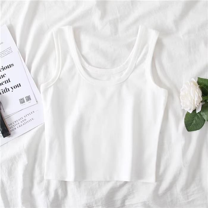 Women's Summer Crop Vest with Chest Pad - Sexy Navel-Baring Style