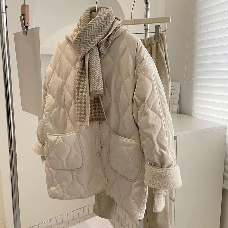 Splicing Down Cotton-padded Clothes Women's Winter Korean Version Loose and Light Warm Cotton-padded Clothes, Cotton-padded Jackets and Jackets
