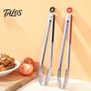 Talos Kitchen Tongs with Anti-Slip Handle And Silicone Scalloped Edges, Stainless Steel Locking Food Clips for Grilling BBQ Salad, Dishwasher
