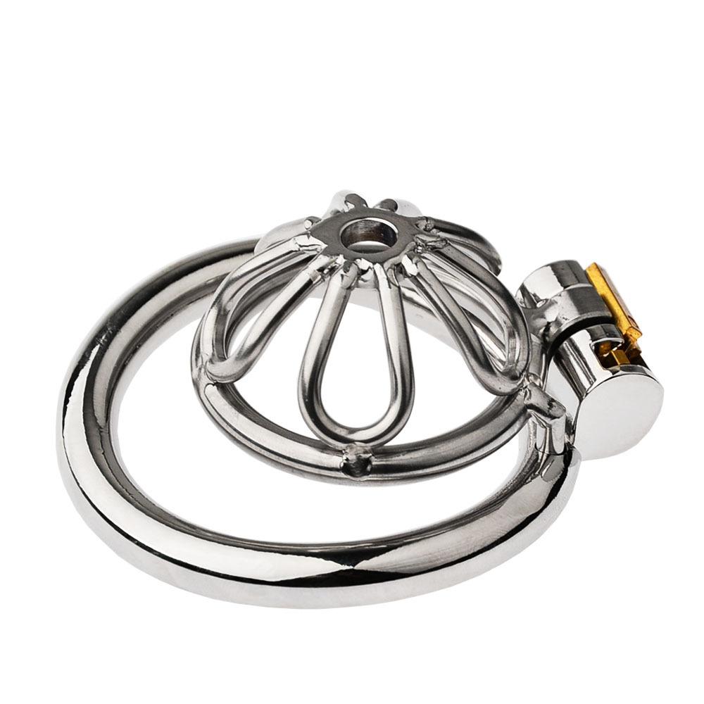 Stainless Steel Small Male Chastity Device Ergonomic Design Stealth Lock for Adults Solitary Extreme Confinement Cage