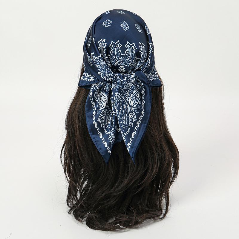 Bohemian Style Paisley Printed Women Satin Silk Scarf 70cm Square Scarves Hijab Foulard Bandana Femme Headscarf Shawl