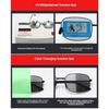 3PC Fashion Folding Pochromic Sunglasses Outdoor Polarized Driving Sunglasses Driving with Alloy Frame Square Glasses for Men