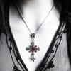 Punk Large Cross Choker Necklace for Women Vintage Red Goth Gothic Cross Velvet Choker Pendant Fashion Female Accessories