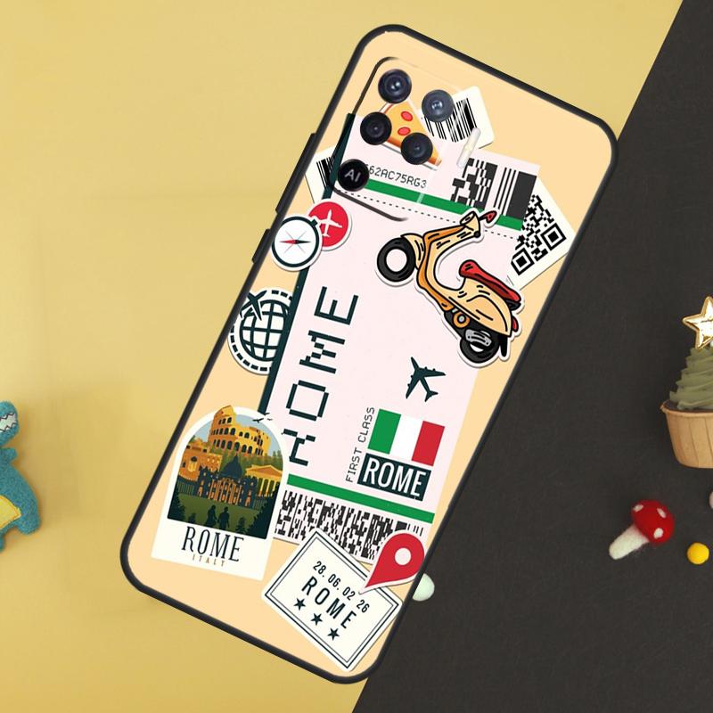 Travel Boarding Pass Tokyo Case For Oppo A58 A78 A98 A18 A38 A74 A94 A54 A15 A17 A57 A6 A5 Pro A16 A76 A96 A40 A60 A80