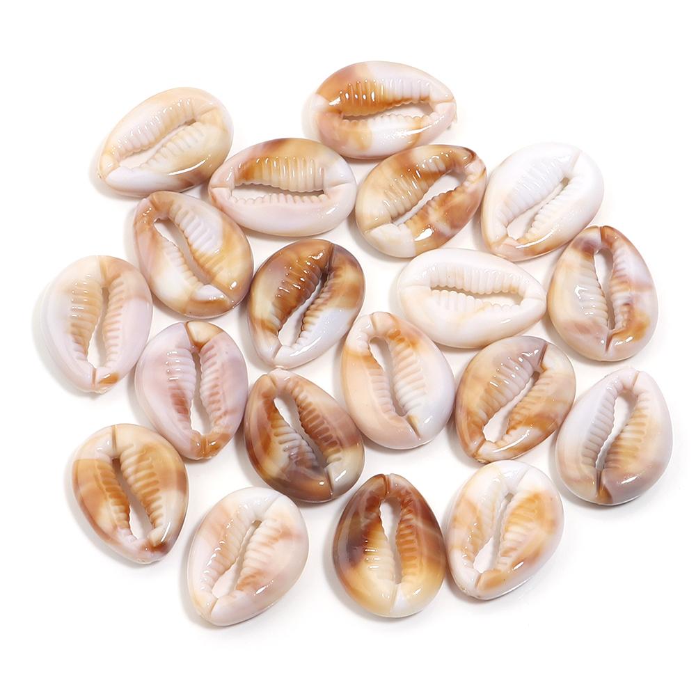 10-100pcs Natural Shell Acrylic Beads Ocean Light Brown  Seashell Pendants For Jewelry Making DIY Bracelets Keychain Accessories