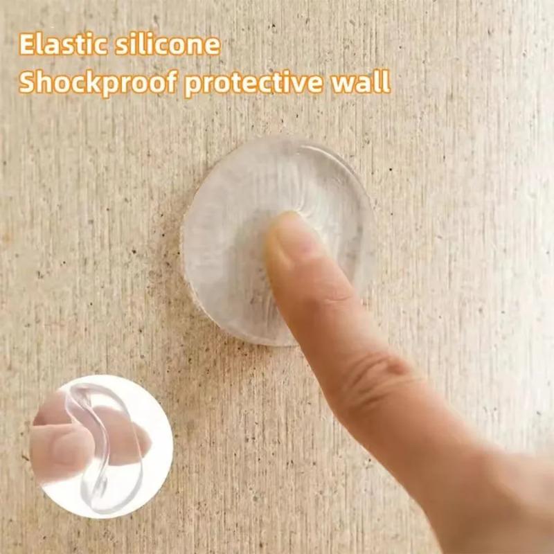 Door Knob Wall Shield Clear Soft Rubber Door Stopper Door Handle Bumper Mute Stickers Wall Protector Muffler Pad Protective Plug