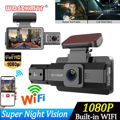 1080P Dual Camera Dash Cam For Cars WIFI APP Car DVR 3Inch Video Recorder Front Inside Camera Black Box G-Sensor Car Accessory