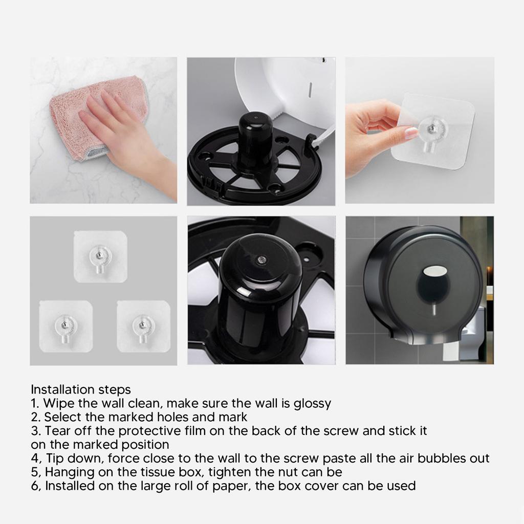 Toilet Paper Holder Box Waterproof Wall Mount Jumbo Paper Roll Dispenser for Single Roll Tissue Punch Holder Bathroom Accessory