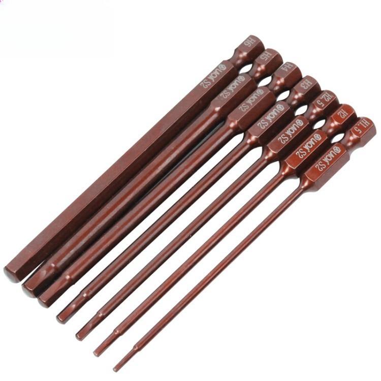 Magnetic Hex Screwdriver Bits, S2 Bronze Steel Long Reach Hex Bit, Magnetic Impact Driver Bits