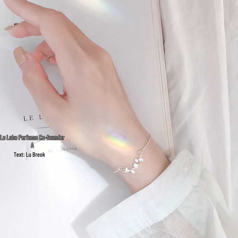 This Life Ginkgo Leaf Bracelet: Women s Korean Forest Style, Fresh Literary Sweet, 2024 New Design