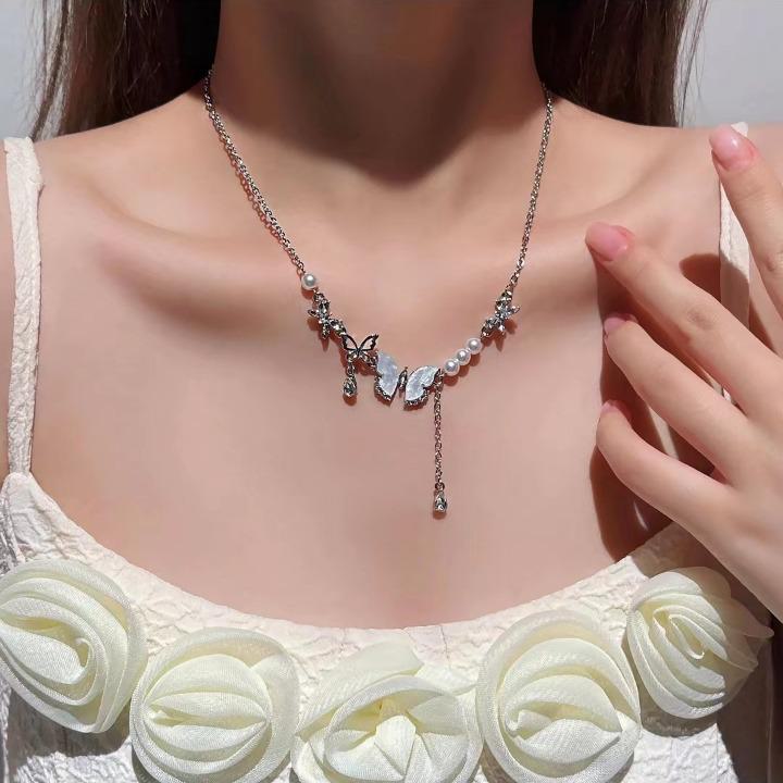 Elegant Butterfly Tassel Choker Necklace for Women - 2025 High-End Jewelry