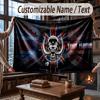 Custom Name Flannel Throw Blanket Motorhead Pattern Warm Home Decoration