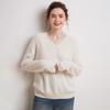 Fanzhen Women's Thickened 100% Cashmere V-Neck Sweater