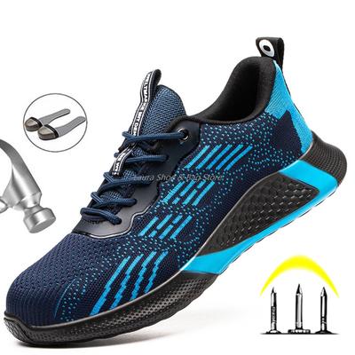 Fashion Fashion Safety Shoes For Men Work Boots Steel Toe Men's Working Boots Anti-Smash Breathable Sneakers Male Safety Boots Man Shoes