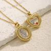 MamacitaSlay 316L Stainless Steel Heart Sun Moon Star Necklace 18K Gold Plated Waterproof Jewelry For Women Party Everyday Wear