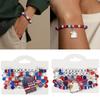 Artificial Crystal Bracelet Elastic Bracelet Independence Day Handmade Bracelet Stackable Bracelets for Adding Charm