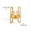 Onregelmatige Bloem Holle Verstelbare Open Ring 18K PVD Gecoat Eenvoudig Strak Metaal Mode Sieraden Bijoux Cadeau