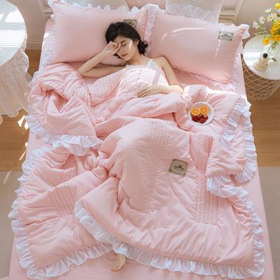3Pcs/Set Korean Version Lace Summer Cool Quilt, Washable Cotton, Machine Washable Summer Quilt Sheets, Two Person Air-conditioned Quilt