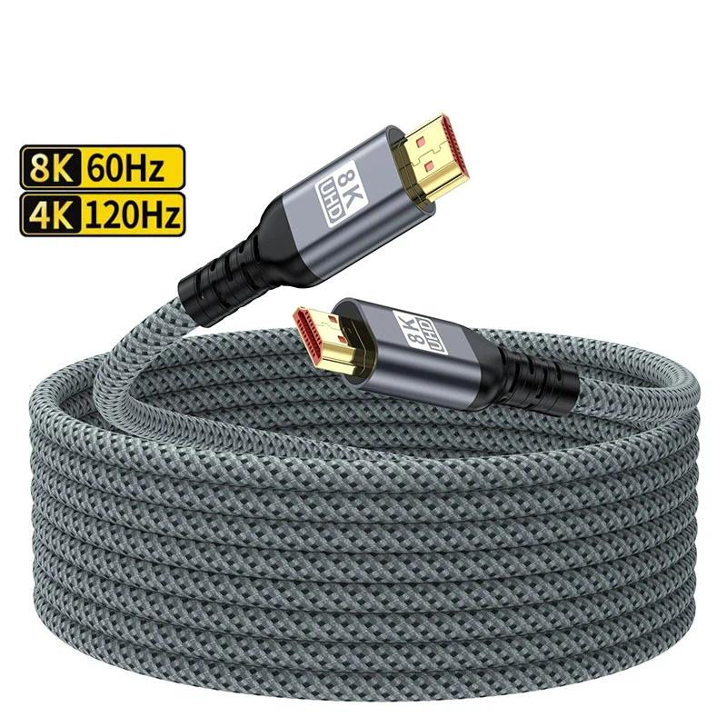 Gold plating HDMI 2.1 Cable 8K 60Hz 4K 120Hz 48Gbps Cable Super High Speed for HDTV Laptop Projector PS5 1M 2M 3M 5M 7M 10M